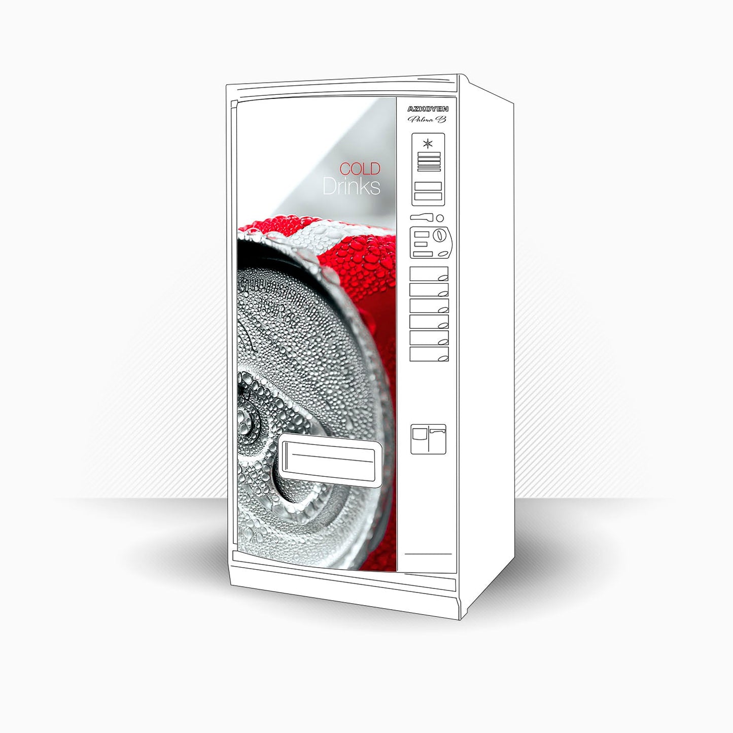 Vinile per pannelli - Red Coke 82x185cm - Adesivo invertito