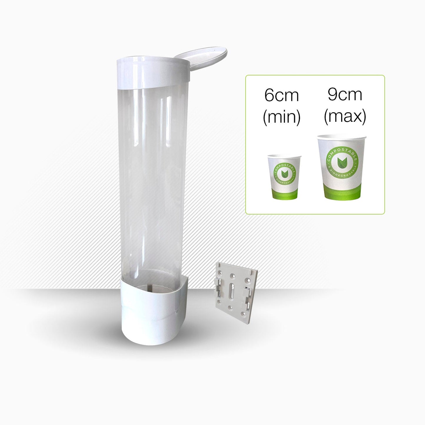 Distributore di bicchieri da 6 cm a 9 cm