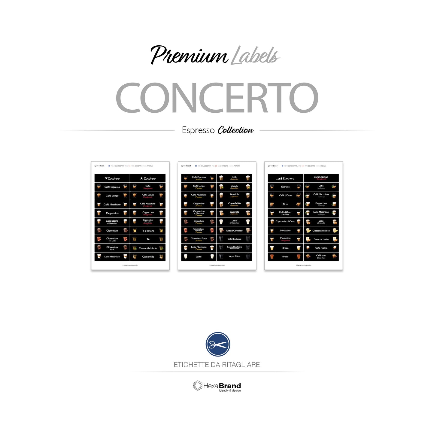 Necta Concerto - Etichette di selezione ritagliabili