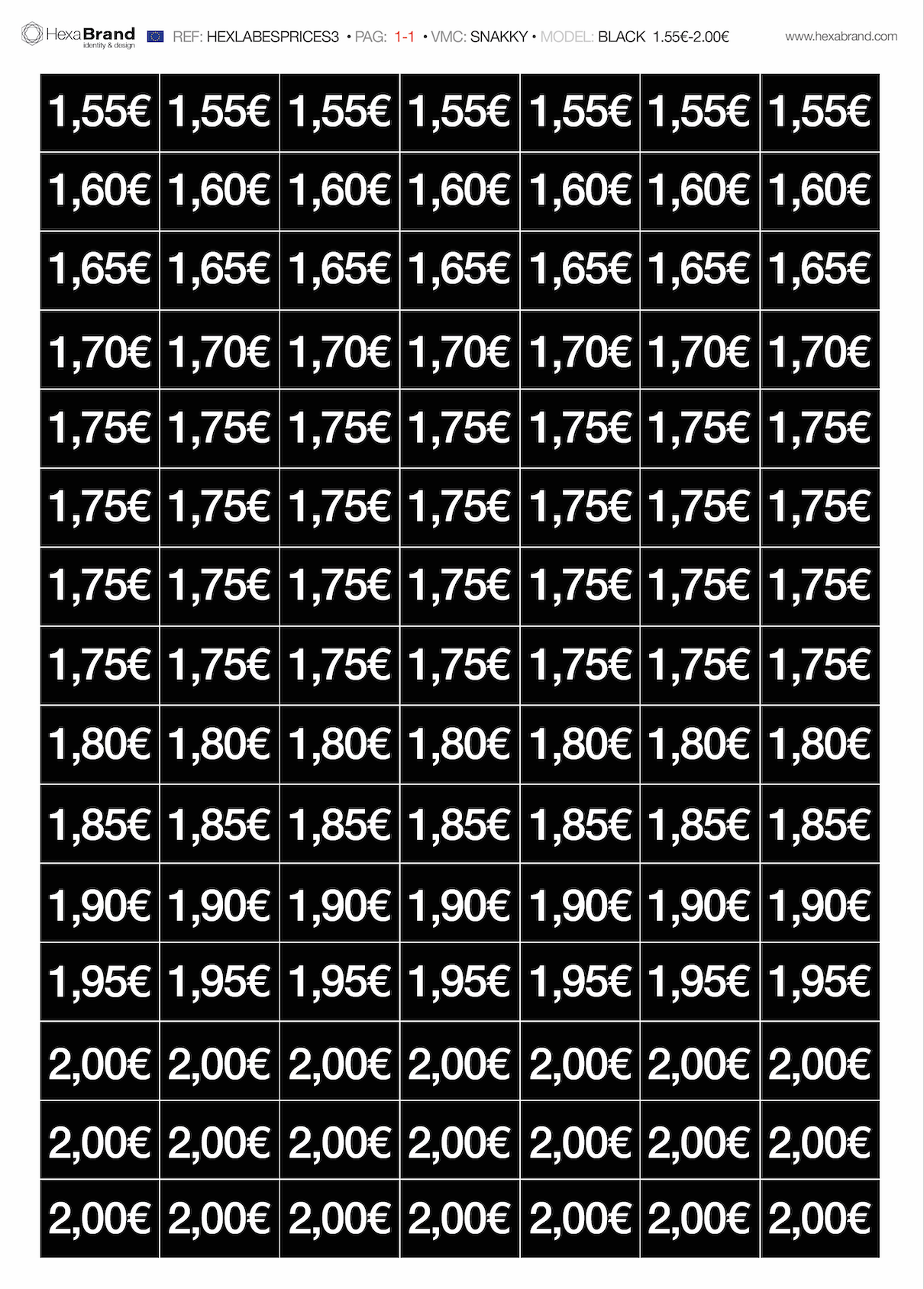 Snakky - Etichette prezzo ritagliabili