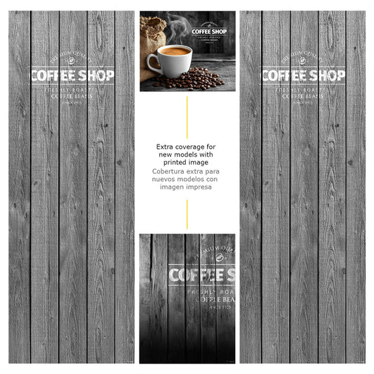 Elementi del kit di adesivi frontali e laterali per distributore automatico Necta Kikko Coffee Shop