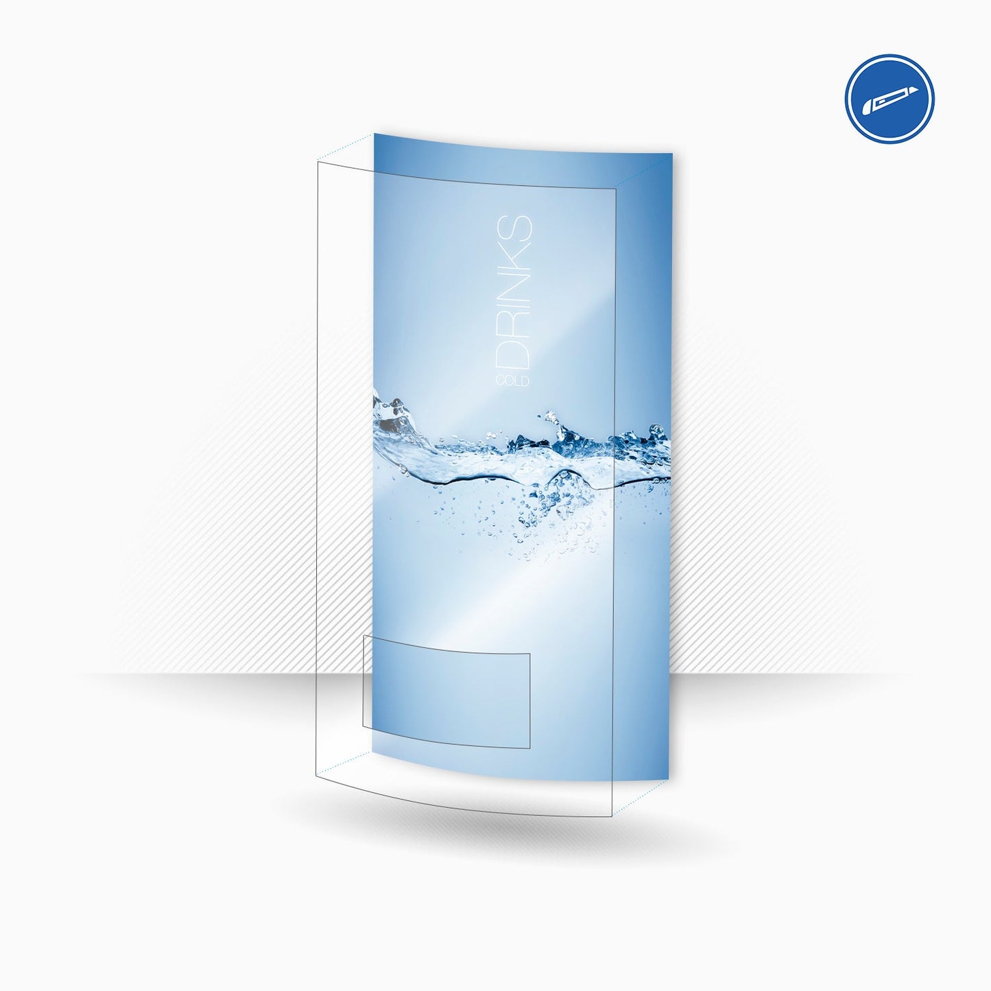 Vinile per pannelli  - Cold Blue 82x185 - Adesivo invertito