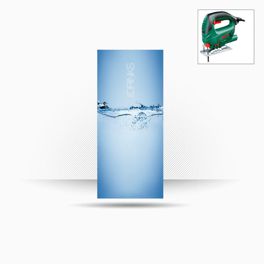 Pannello in policarbonato. 77x185cm.  "Cold Blue"