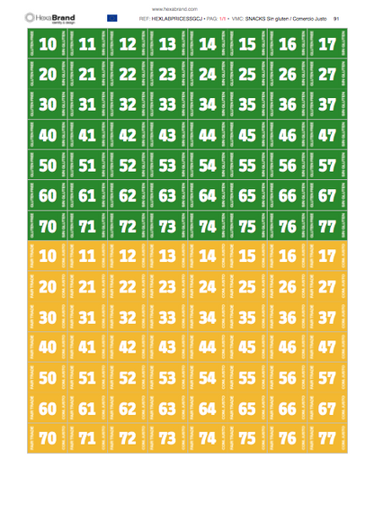 Snakky - Etichette di selezione ritagliabili