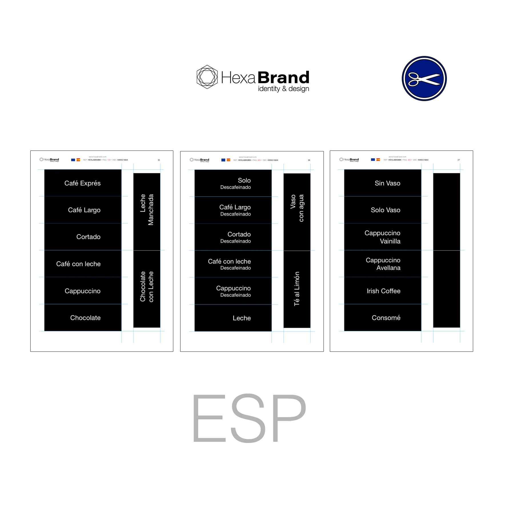 Etiquetas de selección para Kikko Max N&W en versión Black