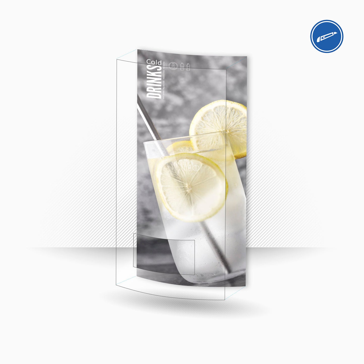 Vinile Drinks per pannelli  - Fresh Lemon - Adesivo invertito