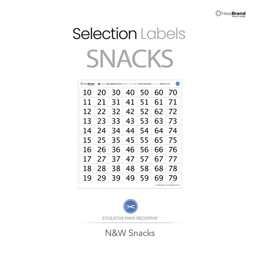 Necta Snacks – Etichette numeri di selezione da ritagliare