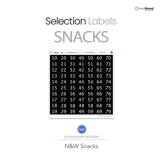 Necta Snacks – Etichette numeri di selezione da ritagliare