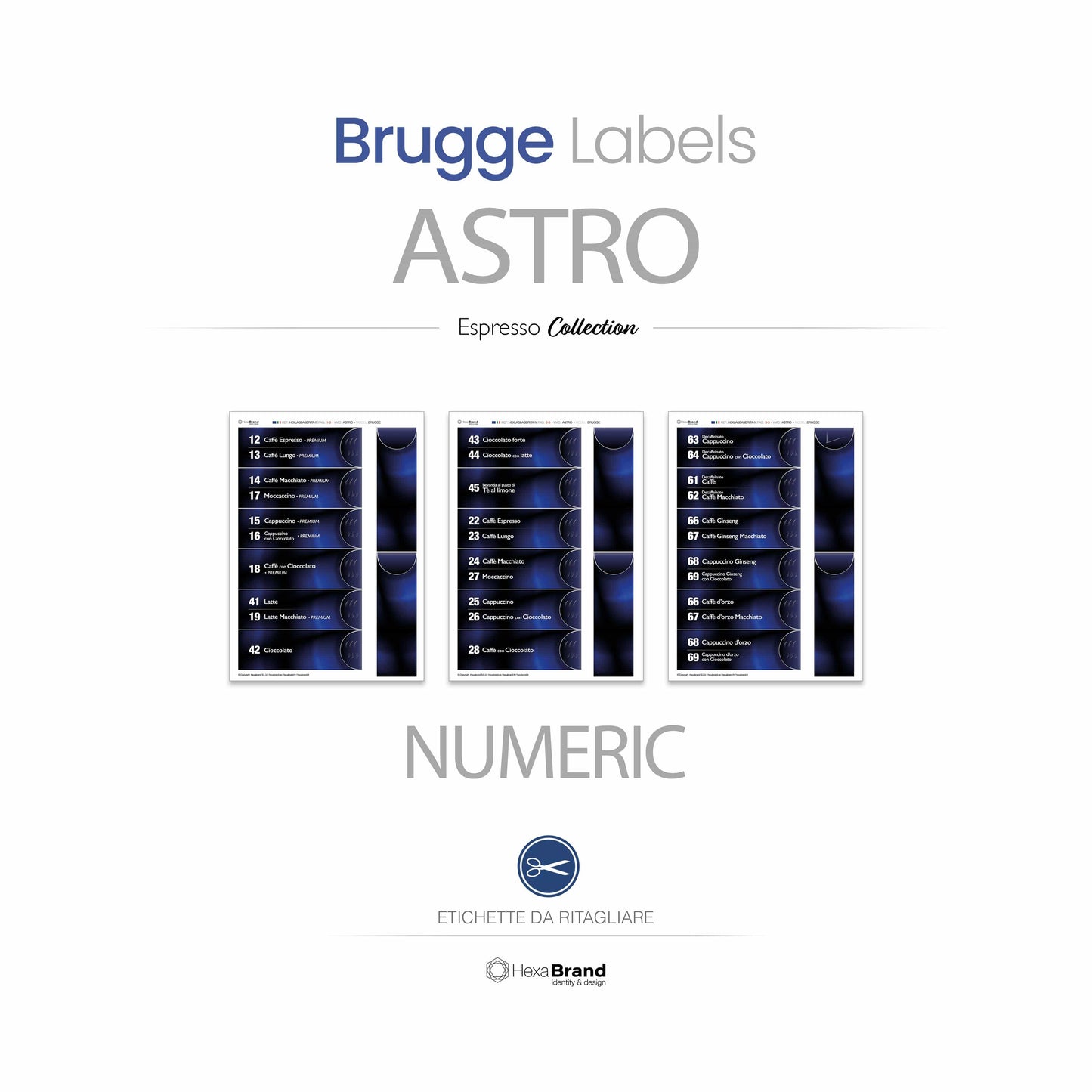 Necta Astro - Etichette di selezione ritagliabili