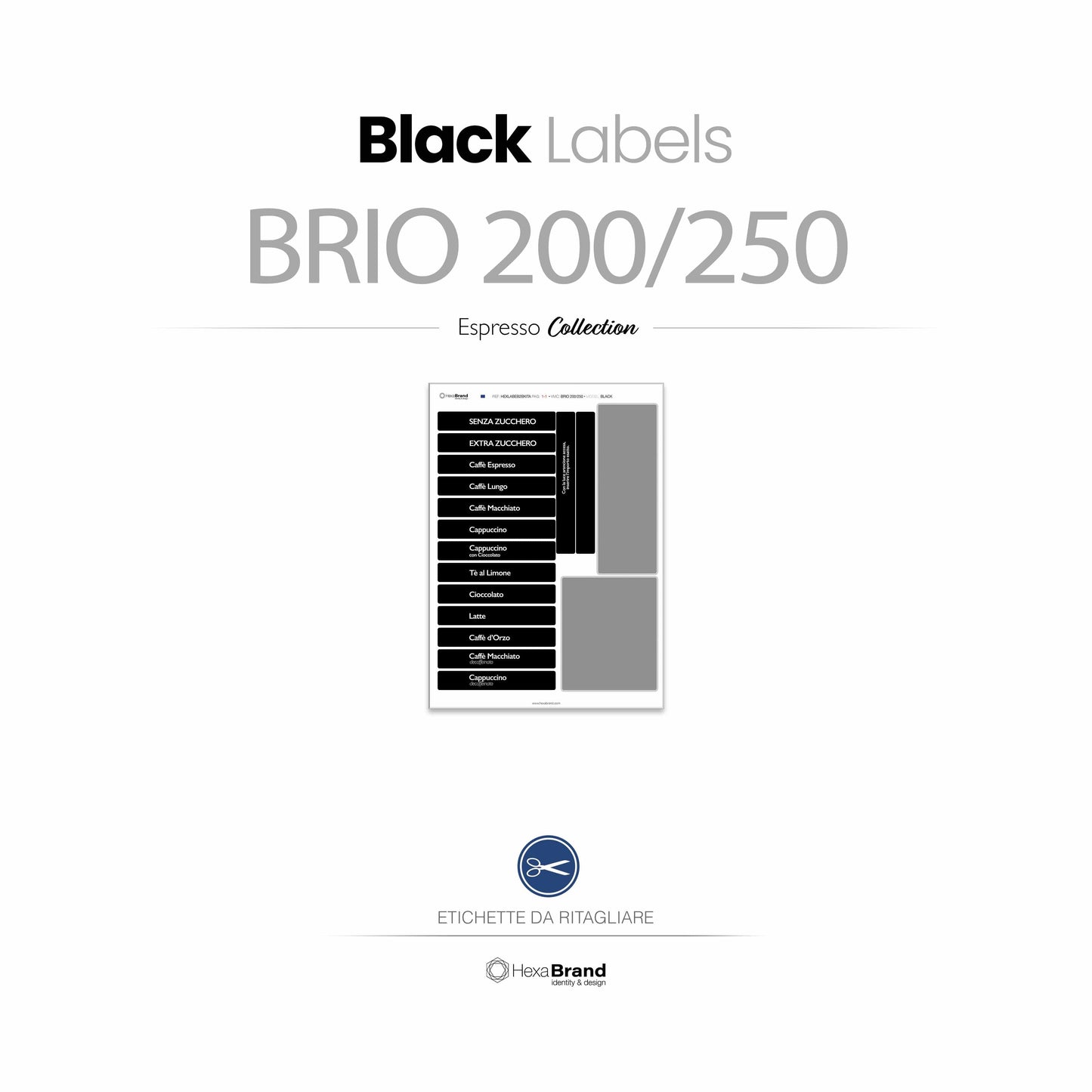 Necta Brio 200-250 - Etichette selezione ritagliabili