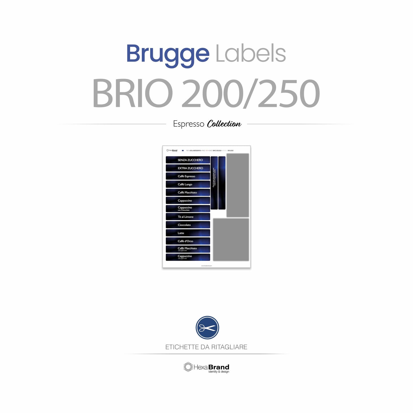 Necta Brio 200-250 - Etichette selezione ritagliabili