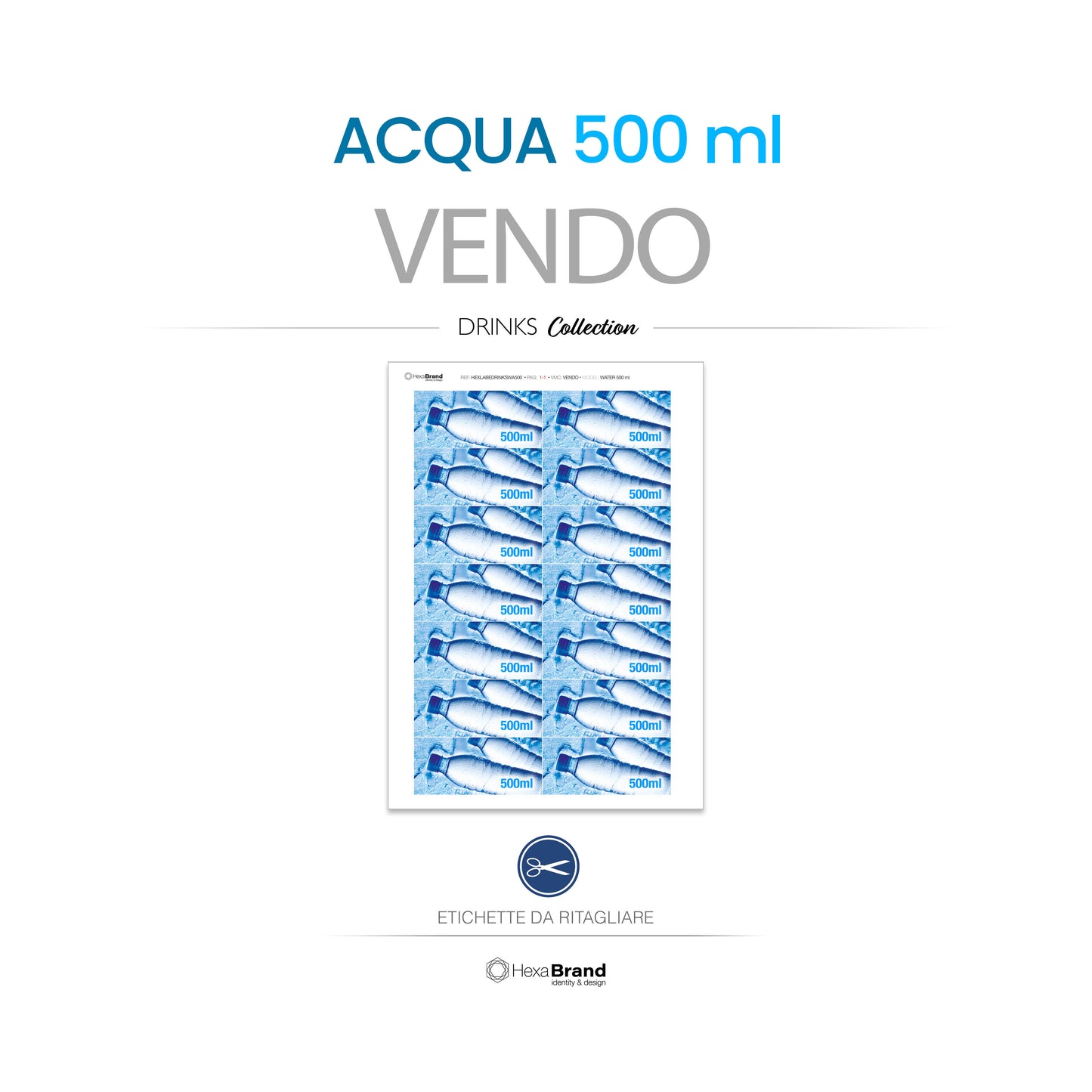 Vendo - Etichette selezione Acqua 500 ml - 1500 ml