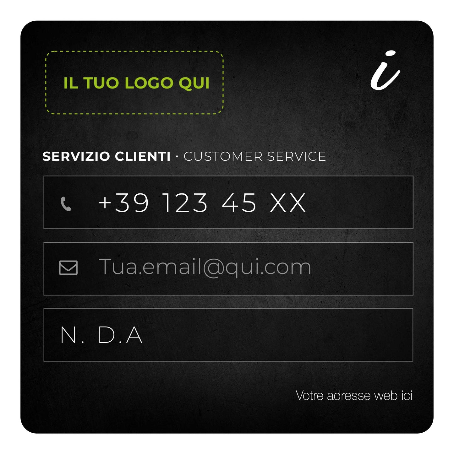 Adesivi informativi - Personalizzabili