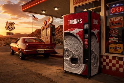 Vinile Drinks per pannelli  - Red Coke - Adesivo invertito