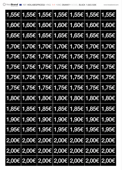 Snakky - Etichette prezzo ritagliabili