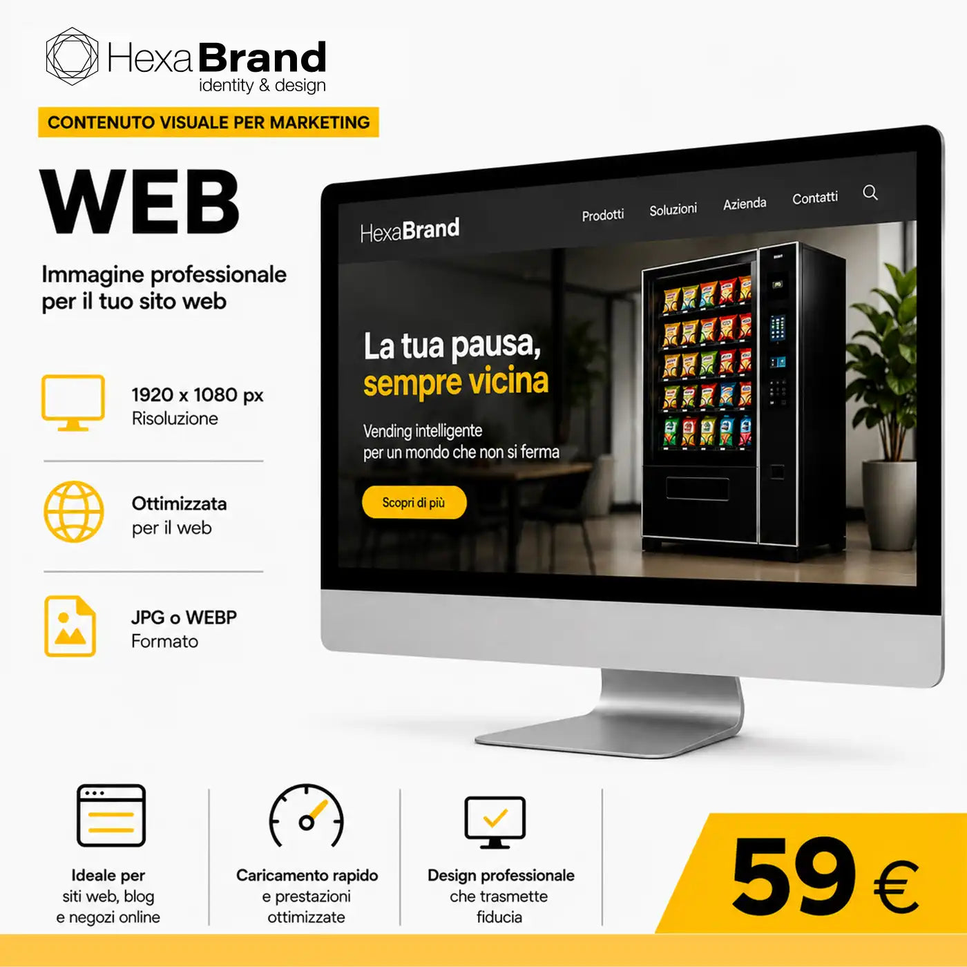 Servizio di creazione di contenuti visivi per il marketing delle aziende del vending