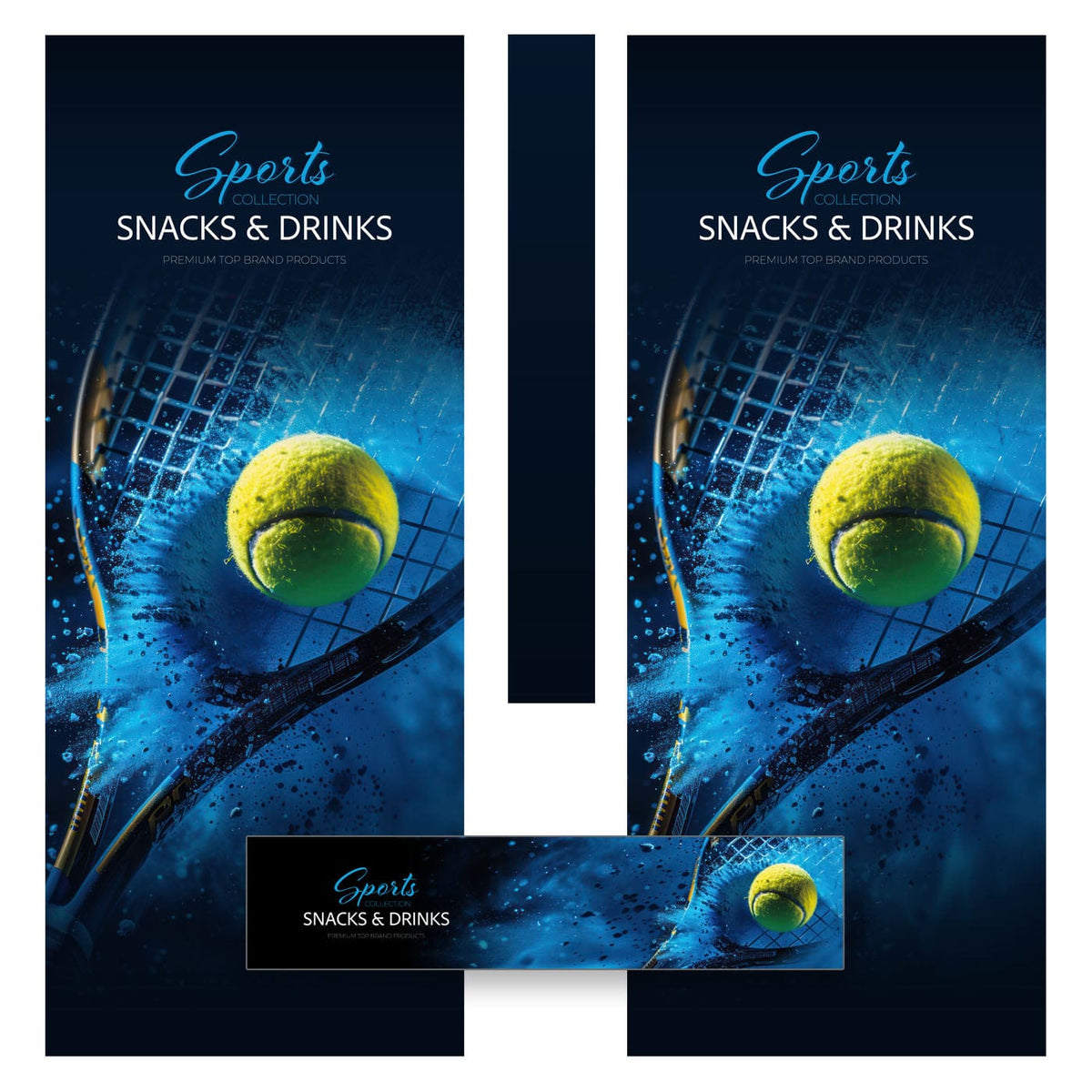 Elementi del kit di adesivi frontali e laterali per distributore automatico Fas 1050 Sports Collection Tennis And Padel