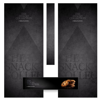 Elementi del kit di adesivi frontali e laterali per distributore automatico Fas 1050 Time Flavour