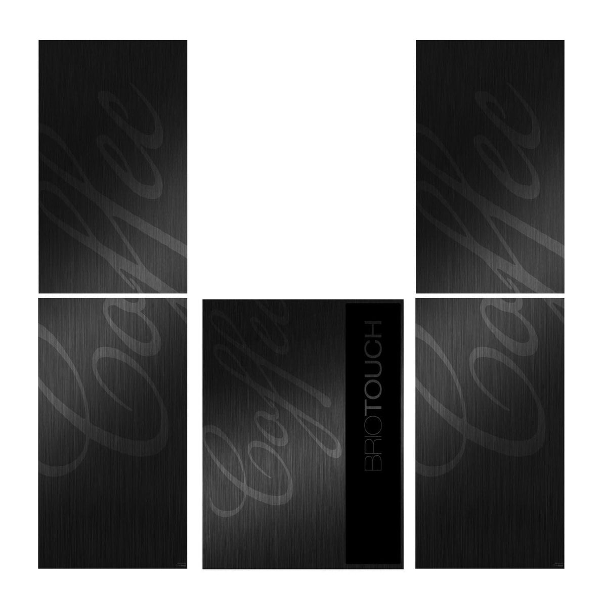 Elementi del kit di adesivi frontali e laterali per distributore automatico Necta Brio Touch Black Aluminum