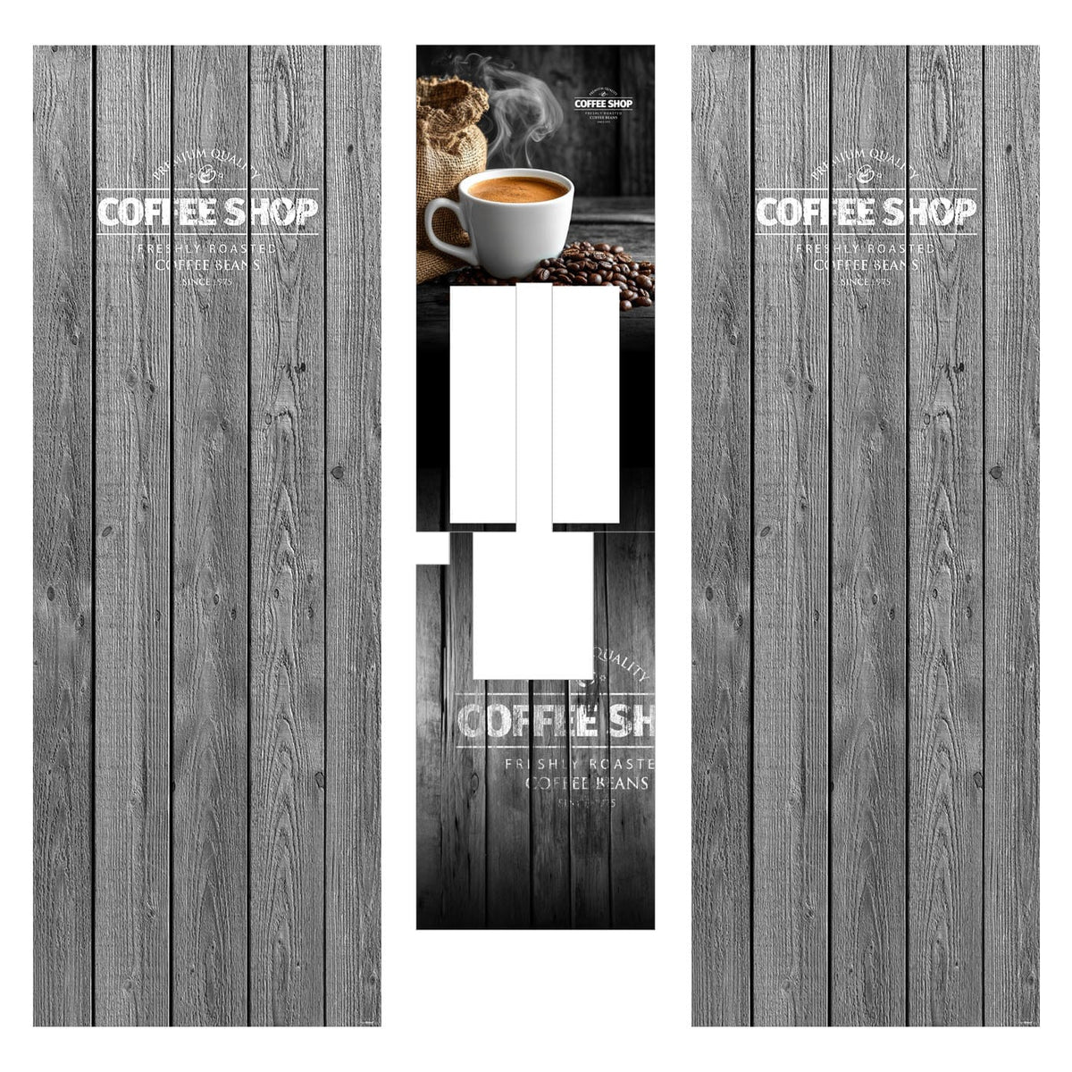 Elementi del kit di adesivi frontali e laterali per distributore automatico Necta Canto Coffee shop