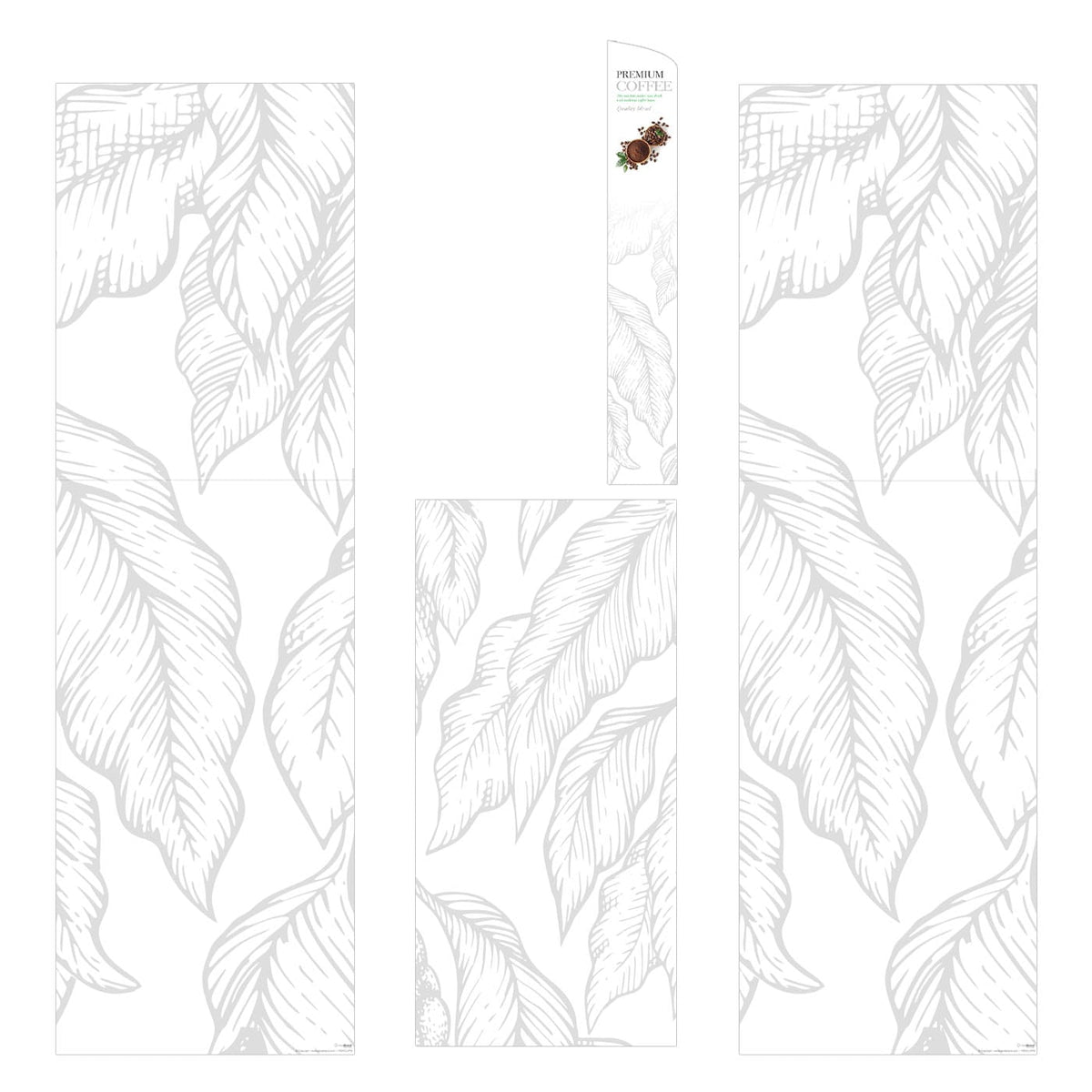 Elementi del kit di adesivi frontali e laterali per distributore automatico Necta Colibri Premium White