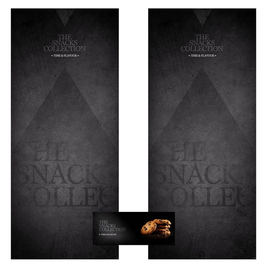 Elementi del kit di adesivi frontali e laterali per distributore automatico Necta Samba Tango Time Flavour