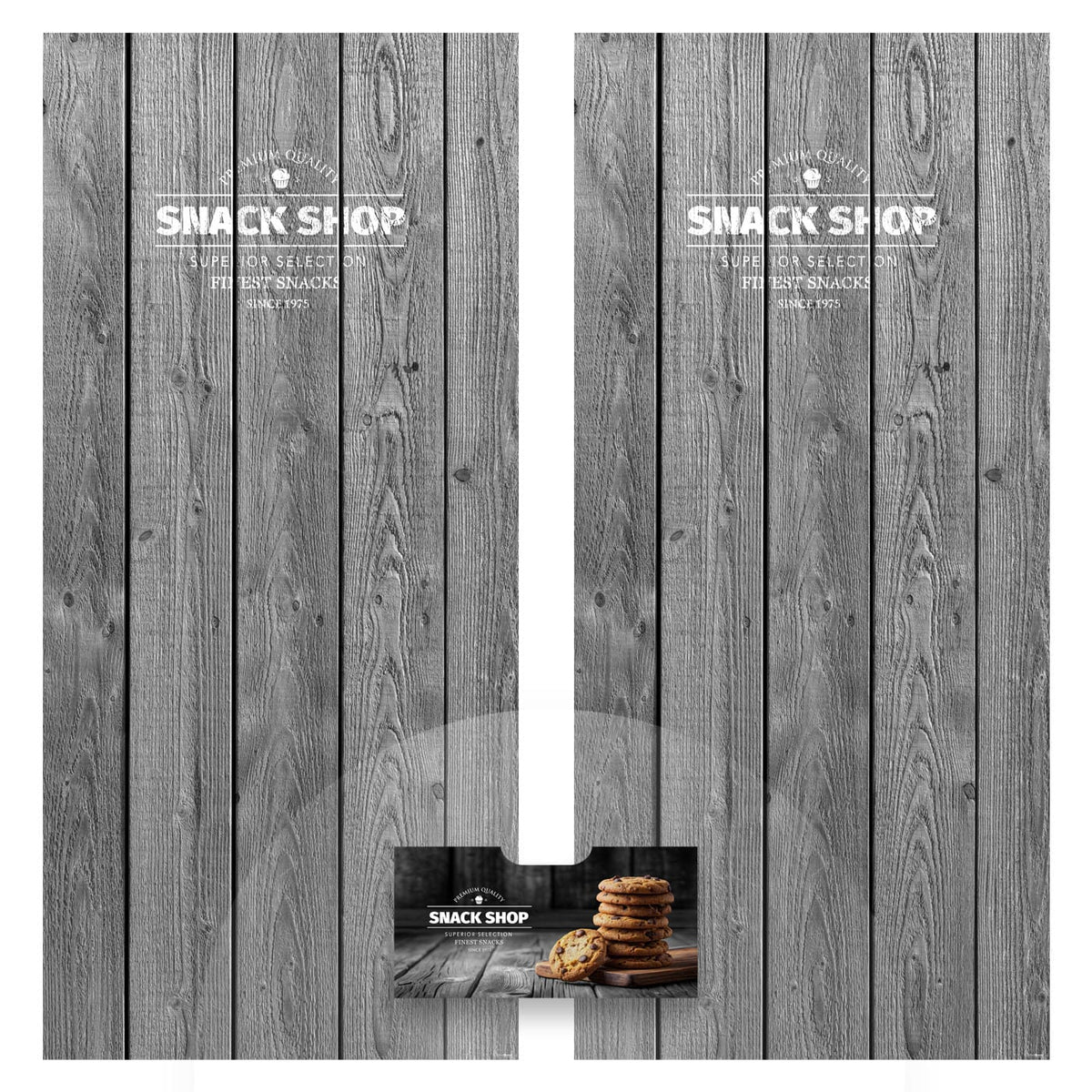 Elementi del kit di adesivi frontali e laterali per distributore automatico Necta Snakky Coffee Shop