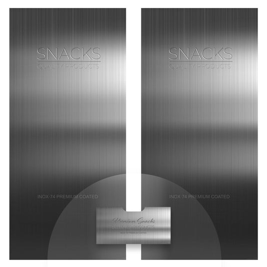Elementi del kit di adesivi frontali e laterali per distributore automatico Necta Snakky Inox Grey