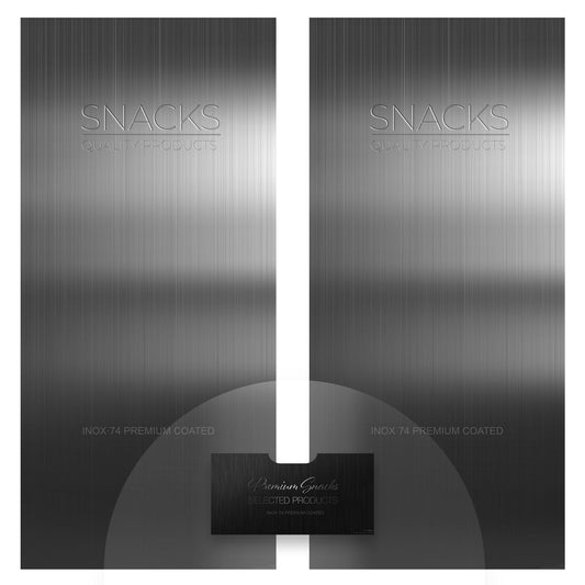 Elementi del kit di adesivi frontali e laterali per distributore automatico Necta Snakky Inox Print