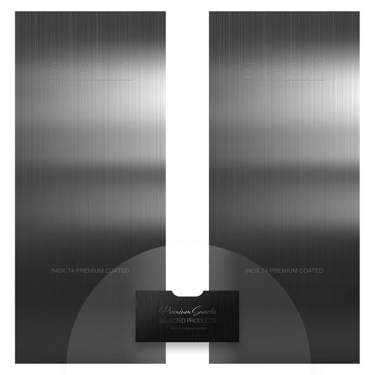 Elementi del kit di adesivi frontali e laterali per distributore automatico Necta Snakky Inox Print