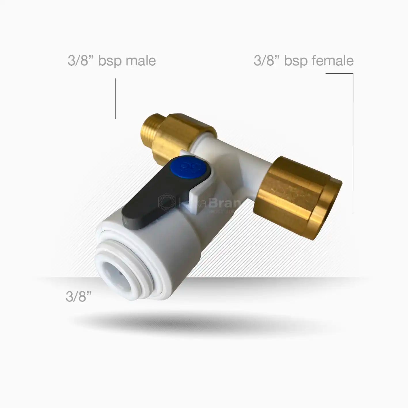 Valvola di intercettazione ad angolo John Guest ASV7 Push-Fit 3/8" BSP per tubo Ø 3/8"