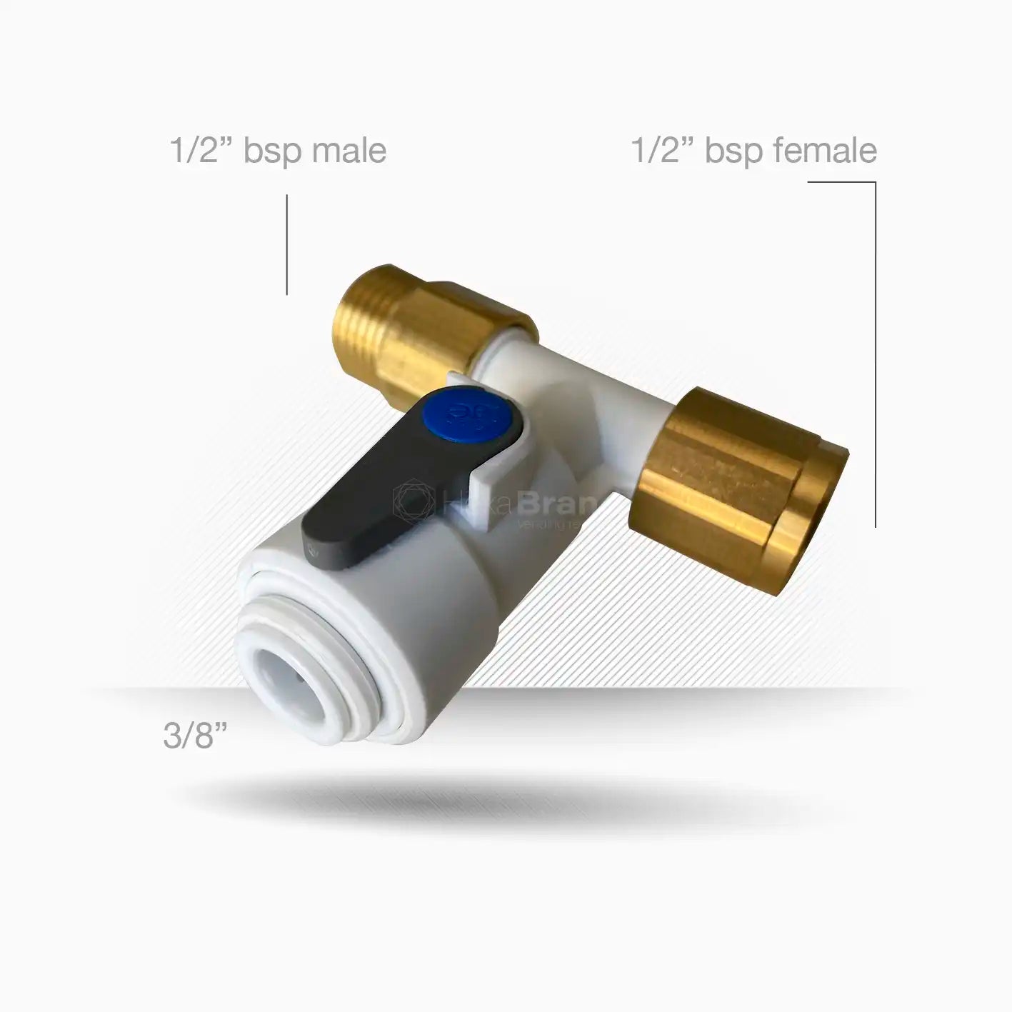 Valvola di intercettazione ad angolo John Guest ASV8 Push-Fit 1/2" BSP per tubo Ø 3/8"