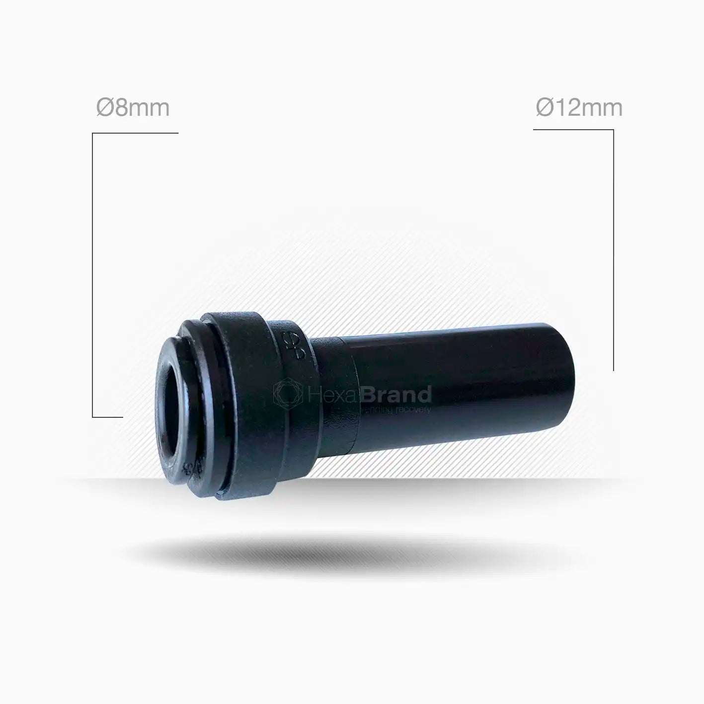 Riduttore John Guest PM061208E Push-Fit da tubo Ø 12 mm a Ø 8 mm