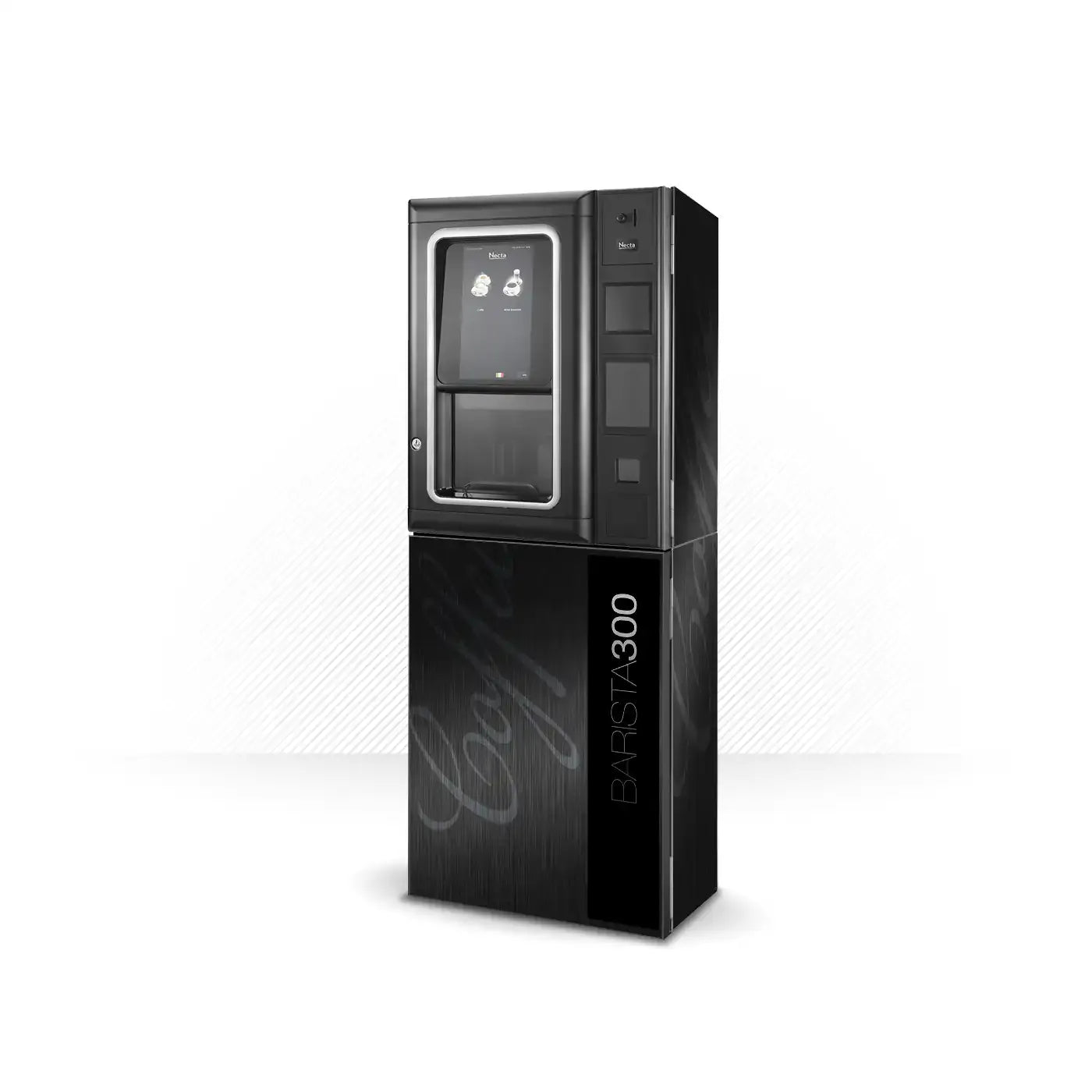 Kit di adesivi in vinile per distributore automatico Necta-Barista-300-Black-Aluminum