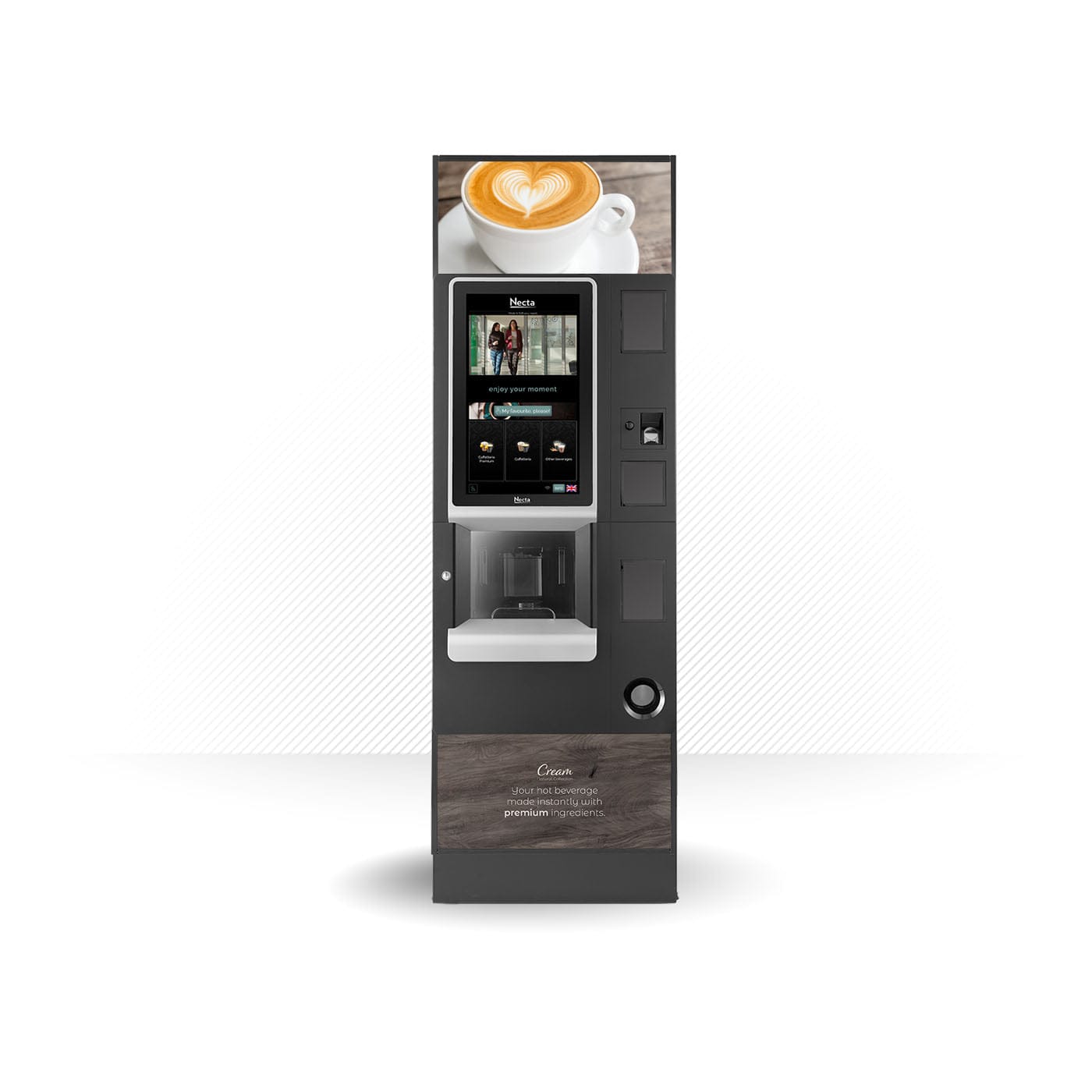 Kit di adesivi in vinile per distributore automatico Necta Barista Pro 600 Design Cream