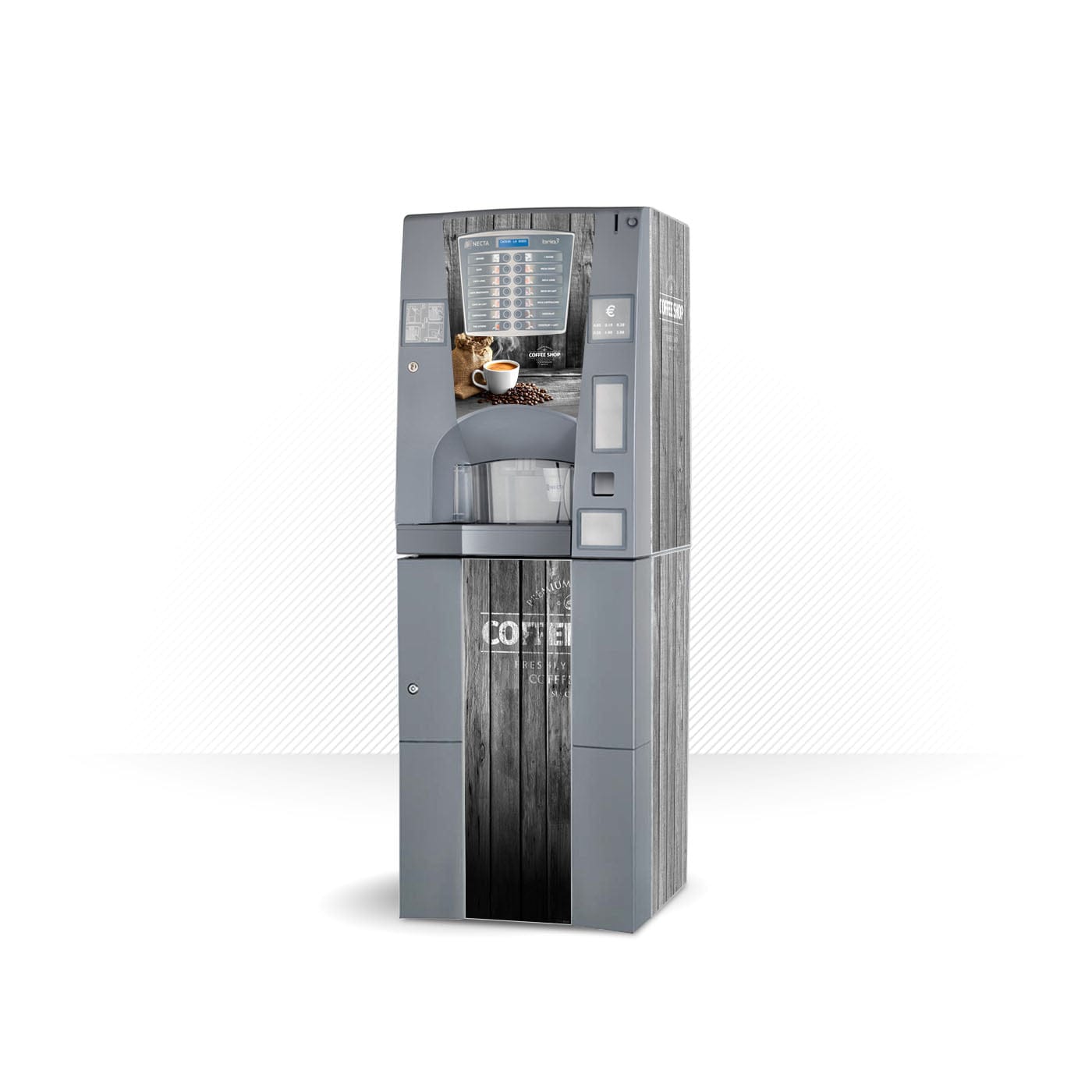Kit di adesivi in vinile per distributore automatico Necta Brio 3 Coffee Shop