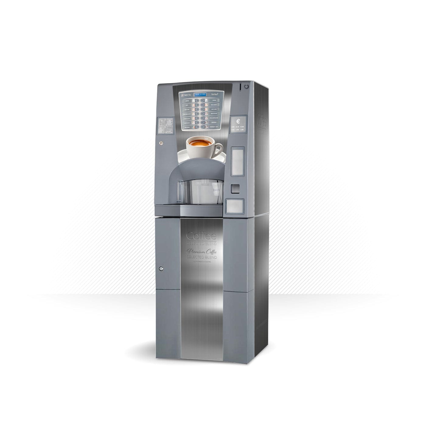 Kit di adesivi in vinile per distributore automatico Necta Brio 3 Inox Grey