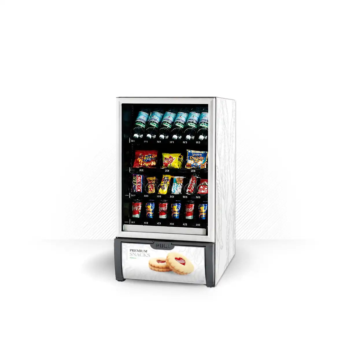 Kit di adesivi in vinile per distributore automatico Necta Mini Snakky Premium White