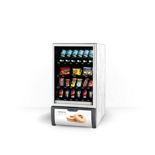 Kit di adesivi in vinile per distributore automatico Necta Mini Snakky Premium White