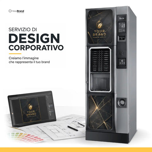 Servizio di progettazione grafica personalizzata per vinili di distributori automatici